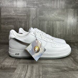 Nike Air Force 1 '07 Low Men's size 17 White Metallic Silver DZ6755-100